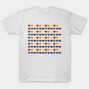 Colorful LGBT Polka Hearts pattern T-Shirt